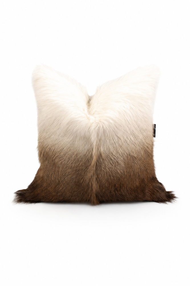 Coussin en Cuir de Chèvre Marron