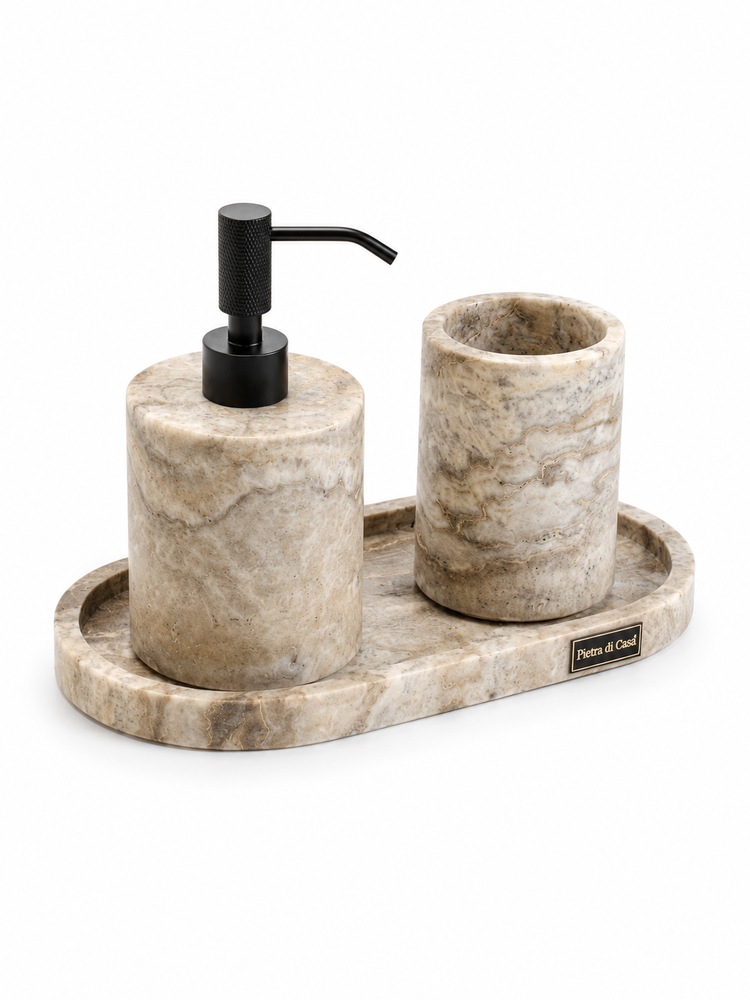 Conjunto de Casa de Banho LEO - Travertino Silver